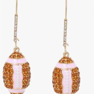 Chic Pink and Gold Football Earrings
